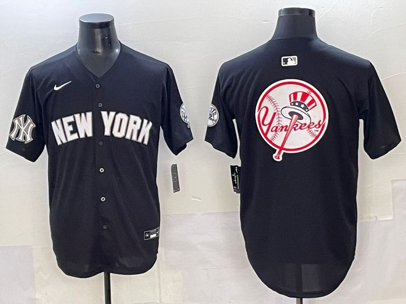 Men 2025 New York Yankees Blank Black Nike MLB Jersey style 0037->new york yankees->MLB Jersey